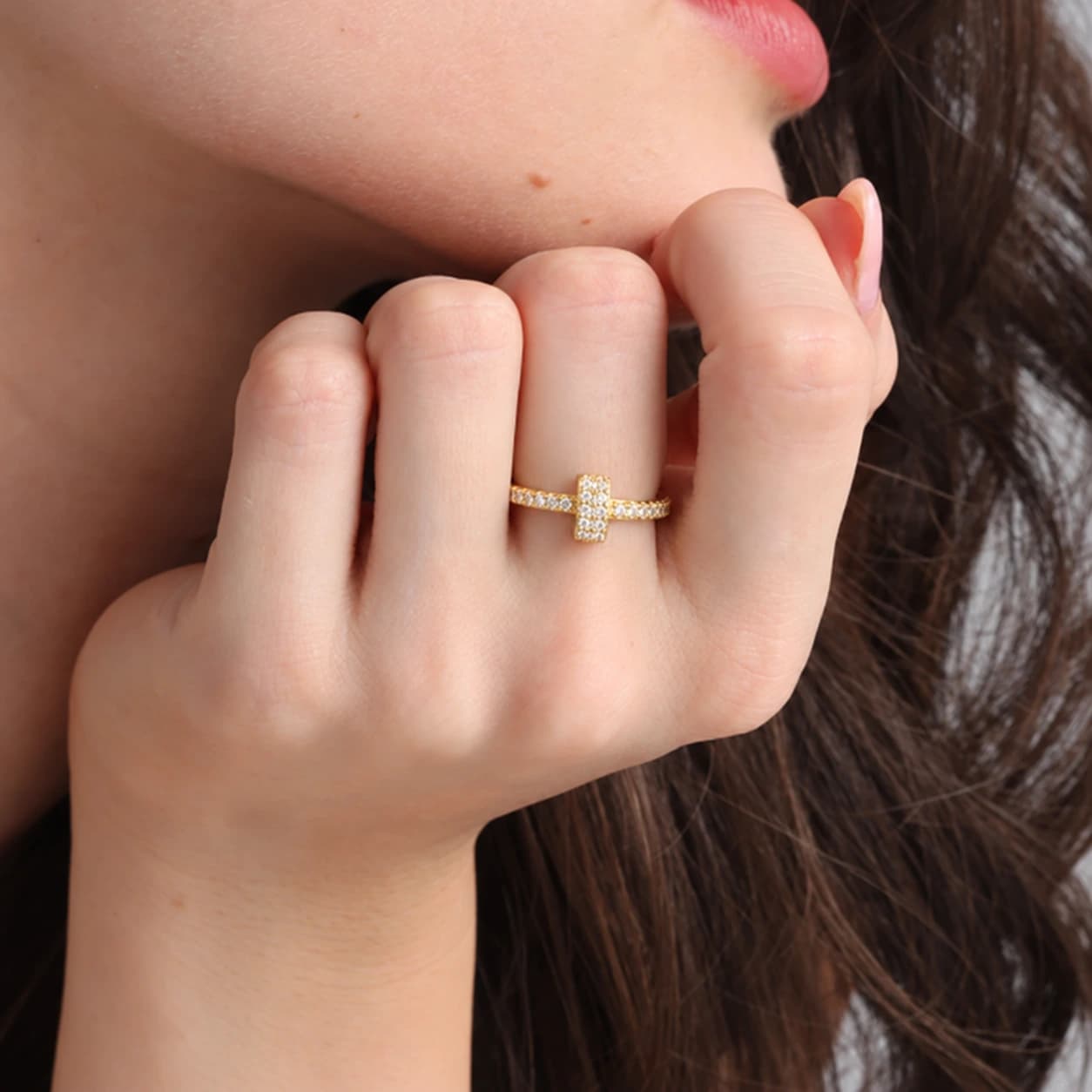 Golden Cross Ring alternate view
