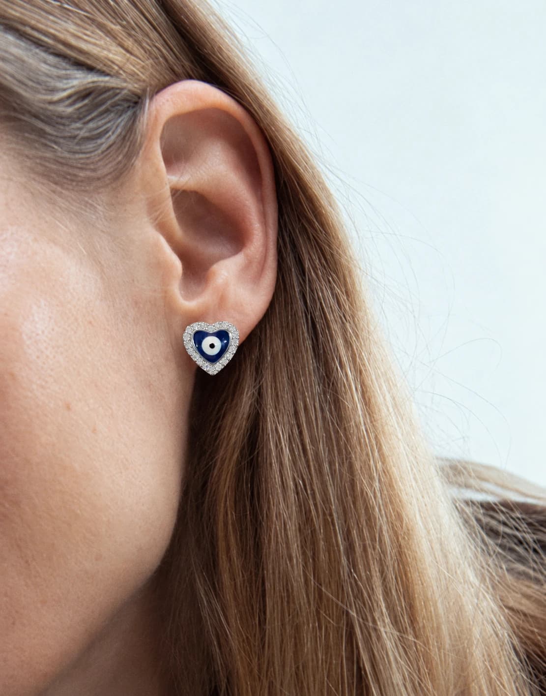 Evil Eye Heart Stud alternate view