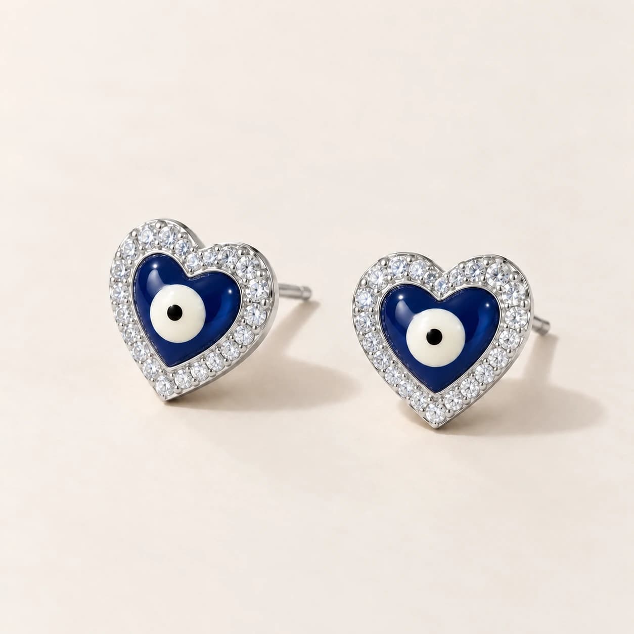 Evil Eye Heart Stud